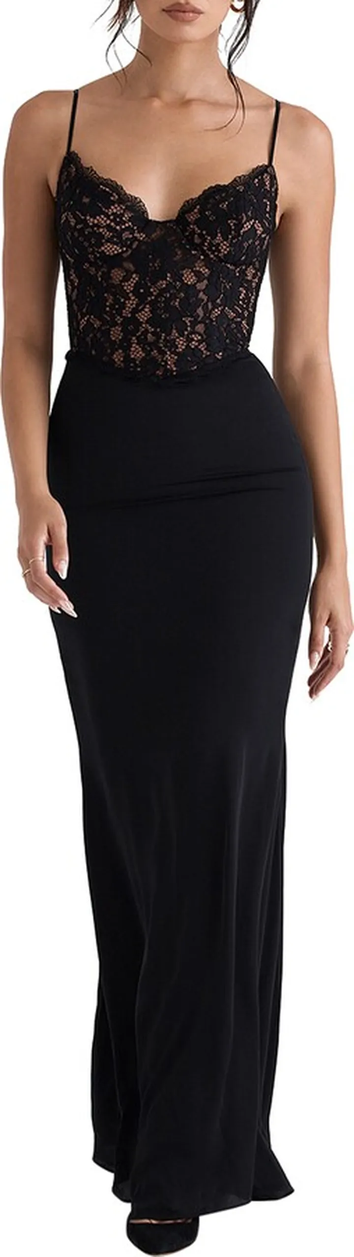 Cara Corset Illusion Lace Underwire Cocktail Dress