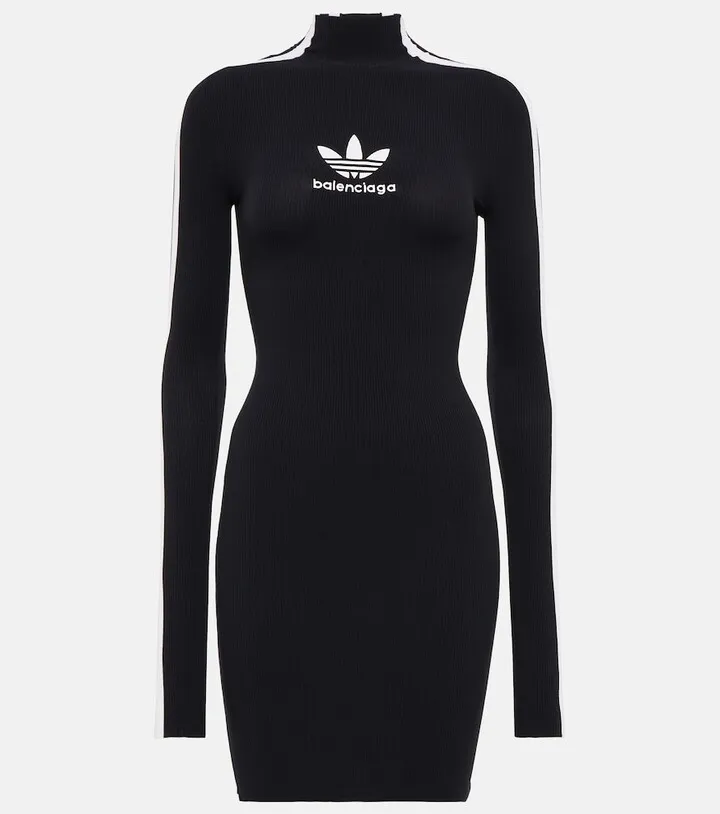 x Adidas logo mockneck minidress