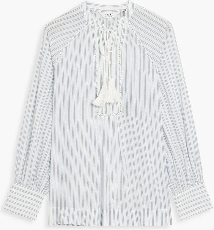 Dracha striped cotton-chambray blouse