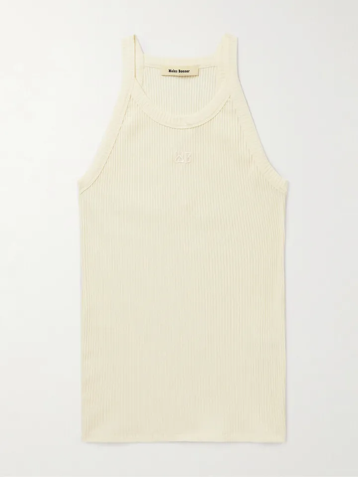 Ribbed Stretch-Organic Cotton Tank Top