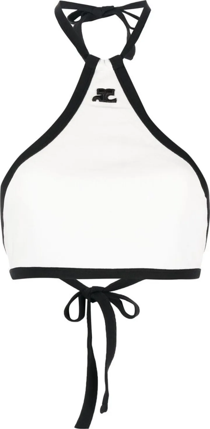 Two-Tone Halterneck Crop Top