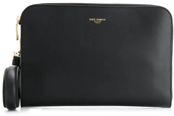 Logo Print Clutch Bag