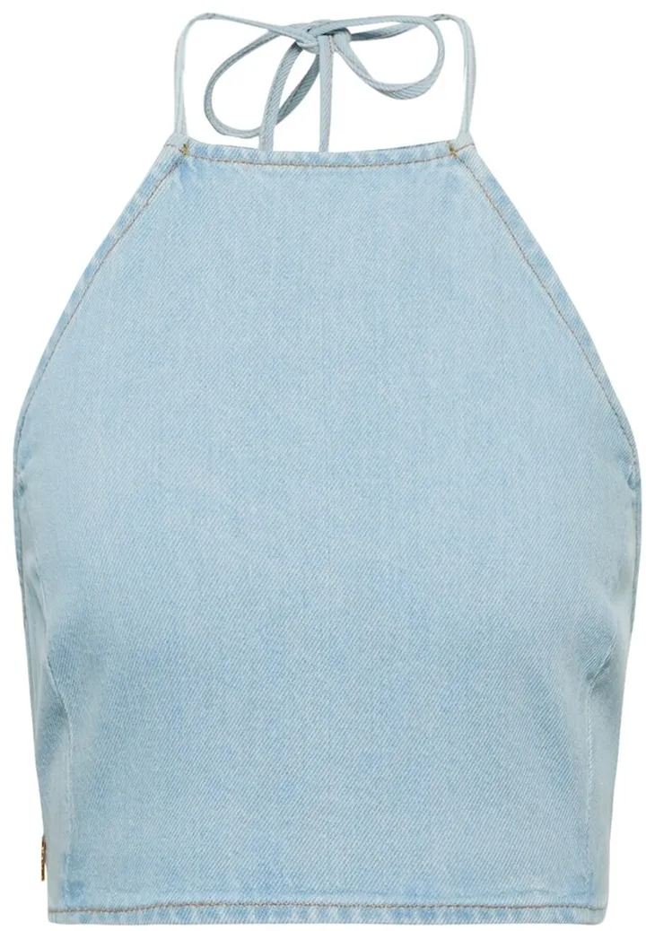 Denim halterneck top
