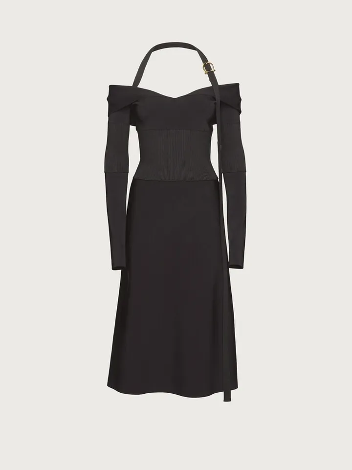 Ferragamo Women Halter strap dress Black