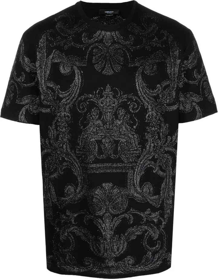 metallic Barocco-print T-shirt