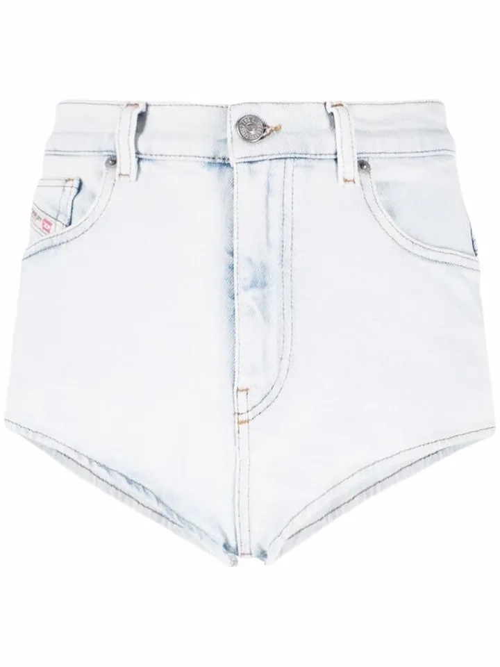 High-Rise Denim Mini Shorts