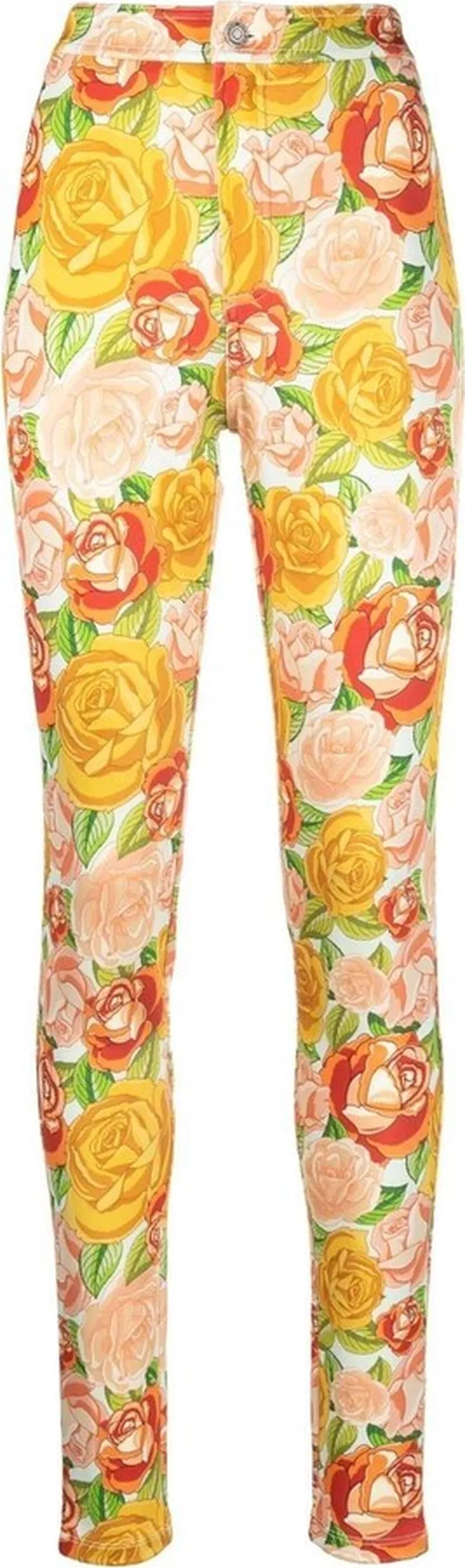 Floral-Print High-Waist Trousers