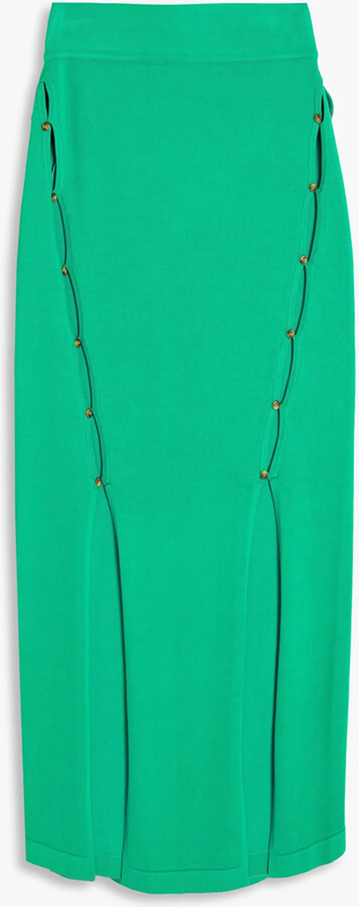 Skyla cutout stretch-knit midi skirt