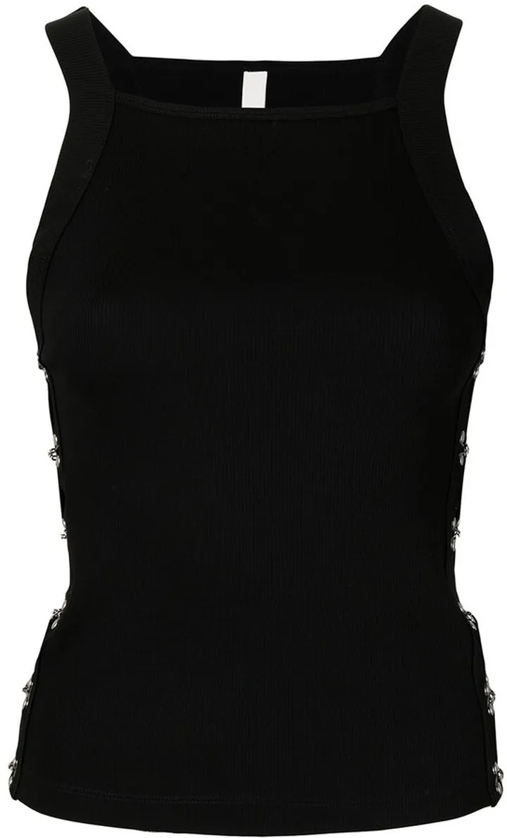 Hook-Detailed Halterneck Top