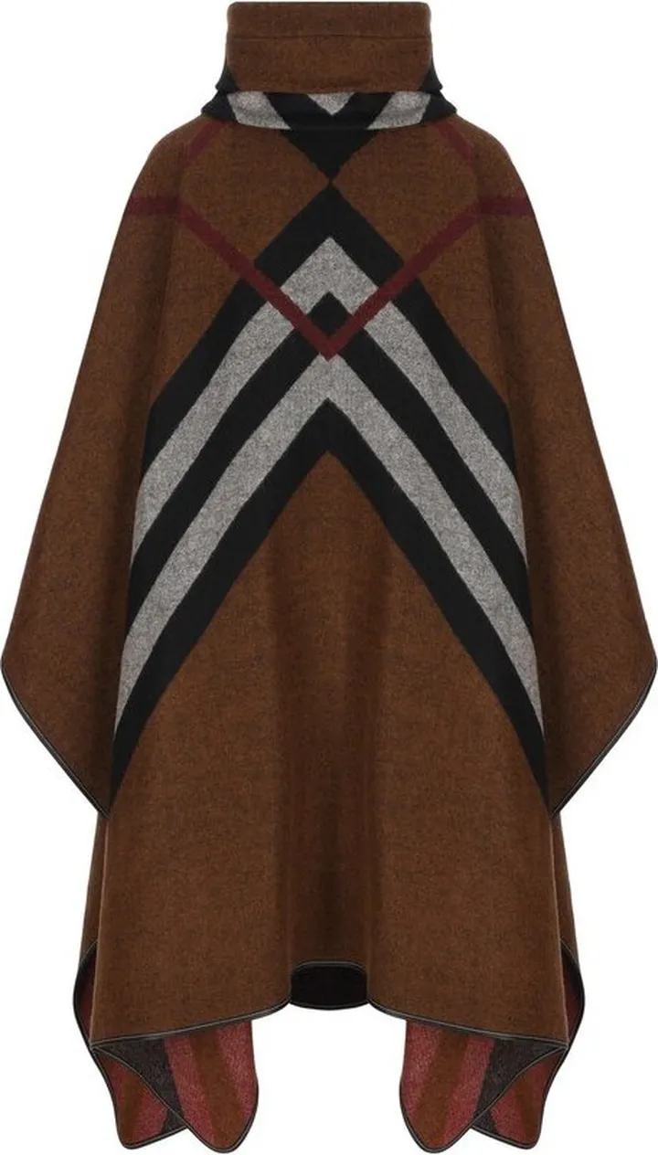Burberry Chevron Check Jacquard Poncho
