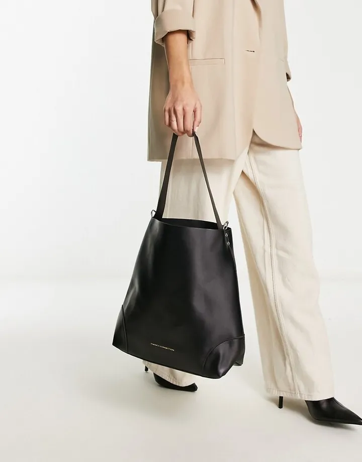 French Connection classic tote bag in black