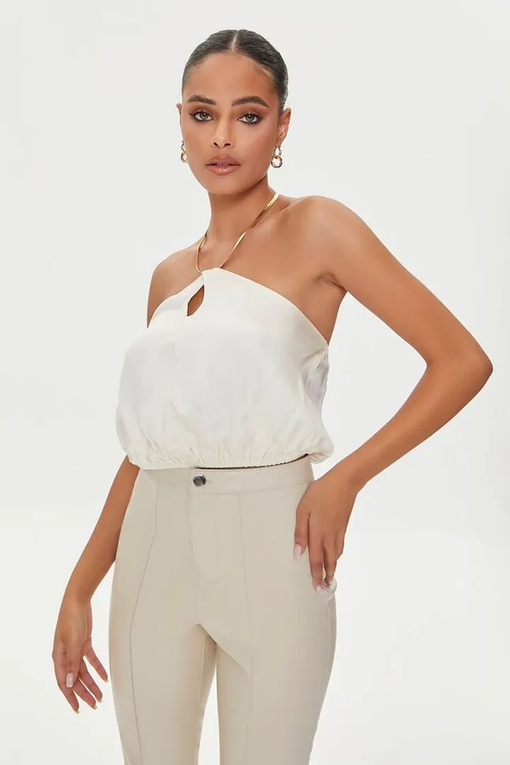 Snake Chain Halter Crop Top