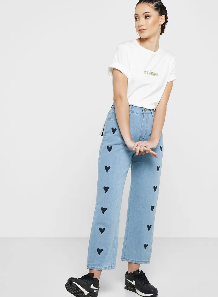 Heart Panel Detail Jeans