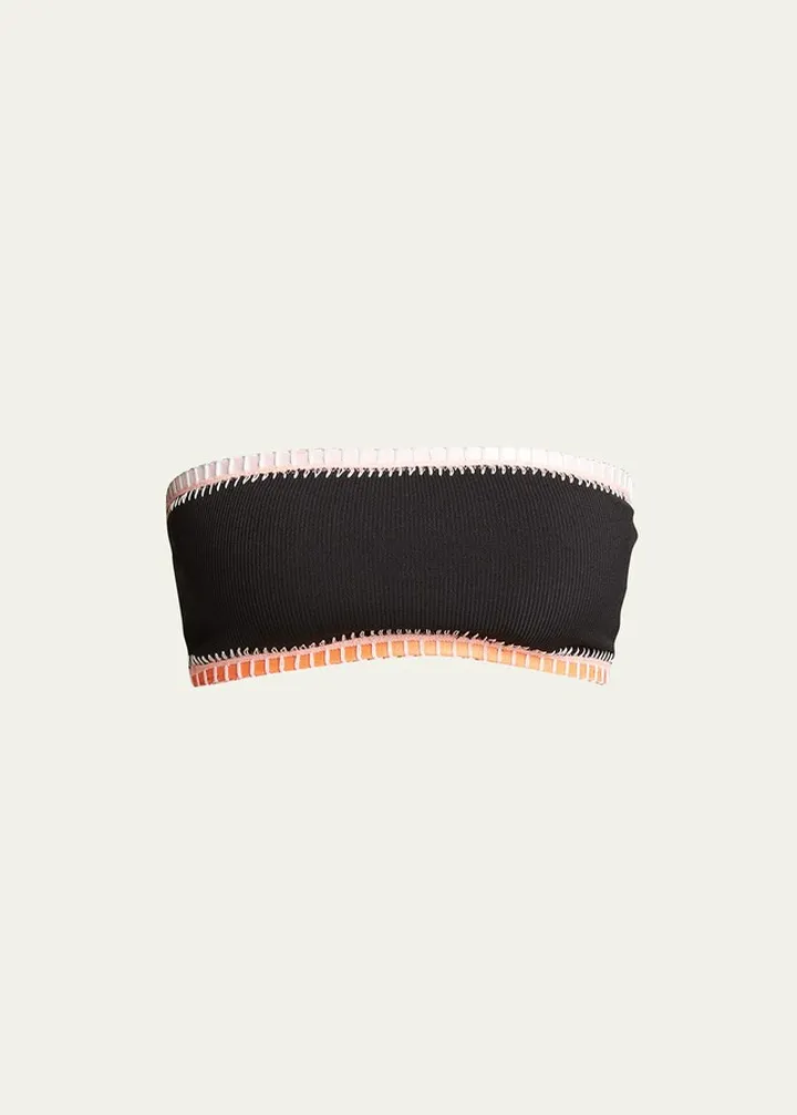 Exposed-Trim Bandeau Bikini Top