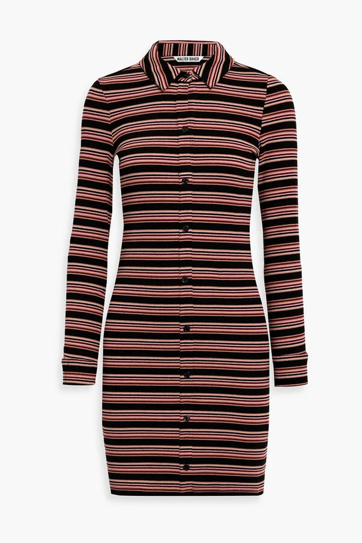 Julianne striped knitted mini dress