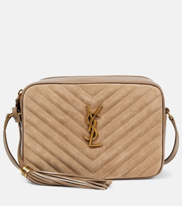 Lou suede and leather camera bag