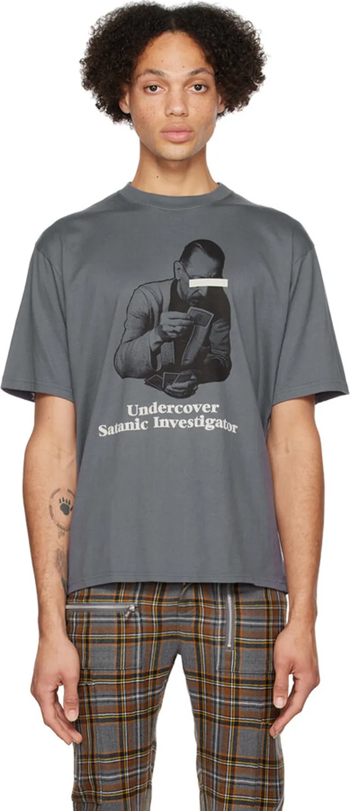 UNDERCOVER Gray 'Undercover Satanic Investigator' T-Shirt