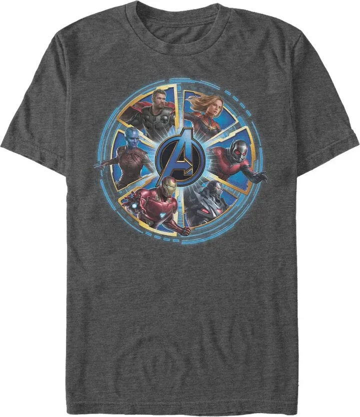 Men's Marvel Avengers: Endgame Hero Wheel T-Shirt - Charcoal Heather - 3X Large