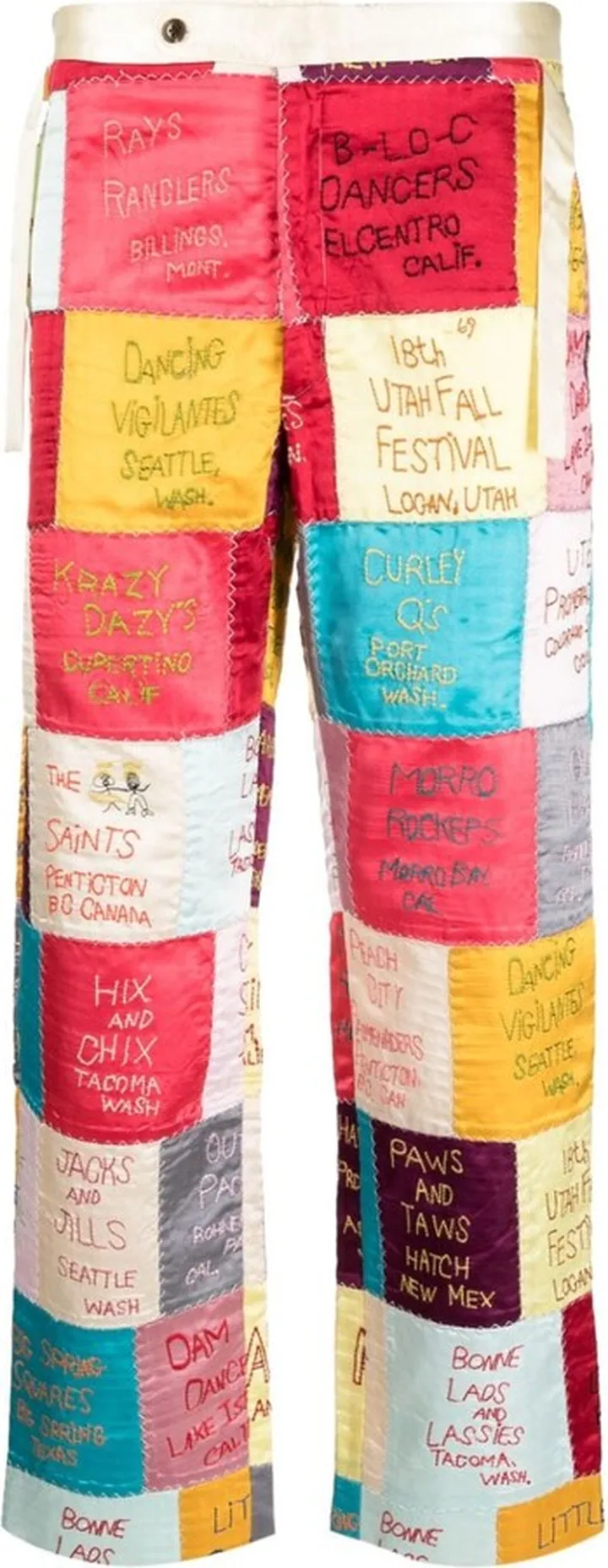 Patchwork Wide-Leg Trousers