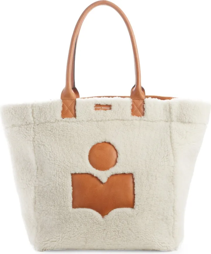 Yenky Logo Genuine Shearling Tote