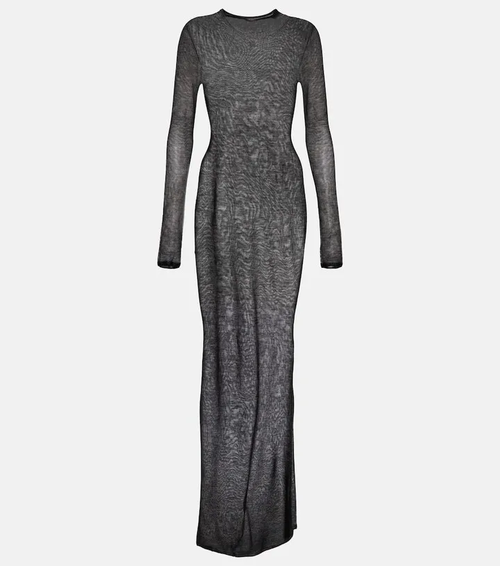 Semi-sheer maxi dress
