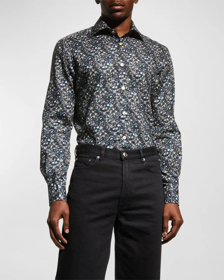 Men's Abstract Print Sport Shirt