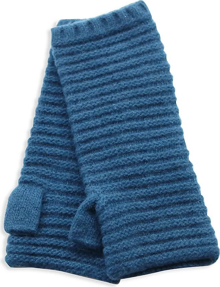 Ribbed Cashmere Fingerless Gloves