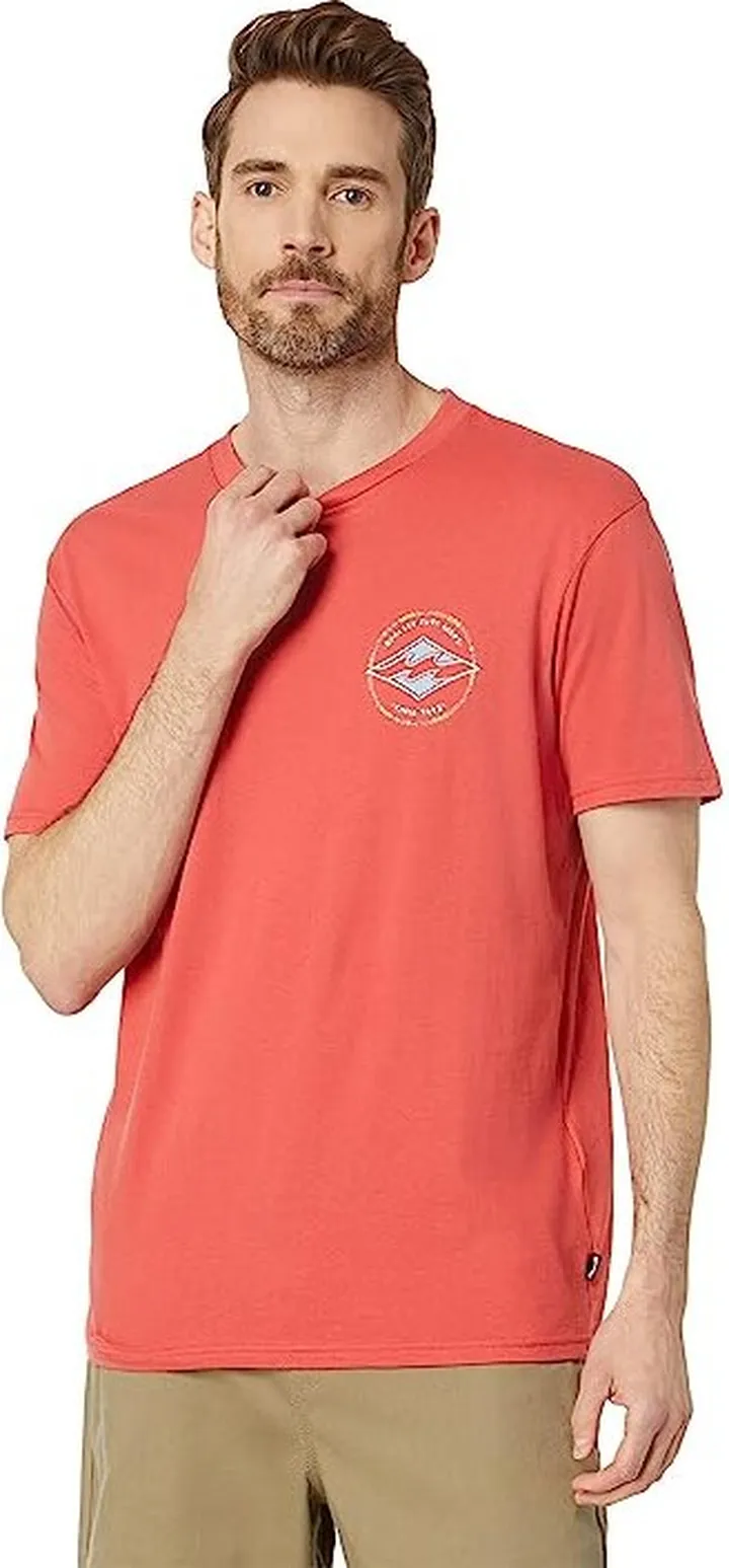 Billabong Rotor Diamond Short Sleeve Tee (Dark Coral) Men's Clothing