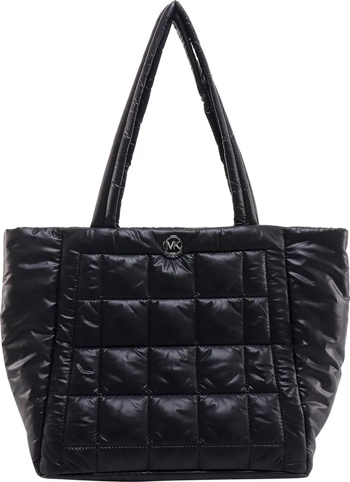 Padded and quilted nylon shoulder bag