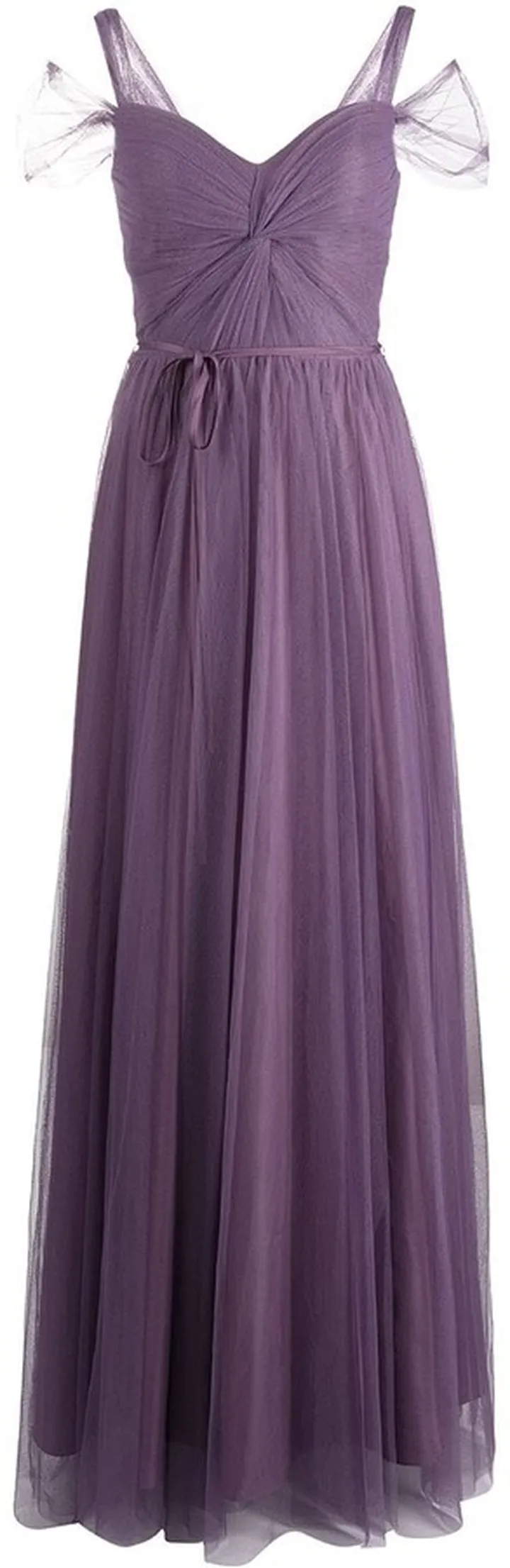 Short-Sleeve Floor-Length Gown