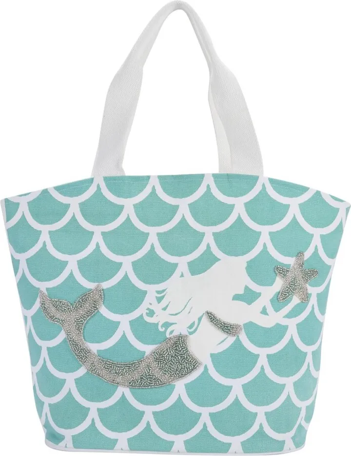 Mina Victory Mermaid Ocean Beach Tote Bag