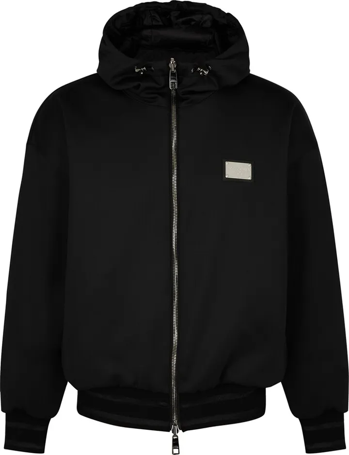 Dolce & Gabbana Hooded Reversible Jersey Bomber Jacket