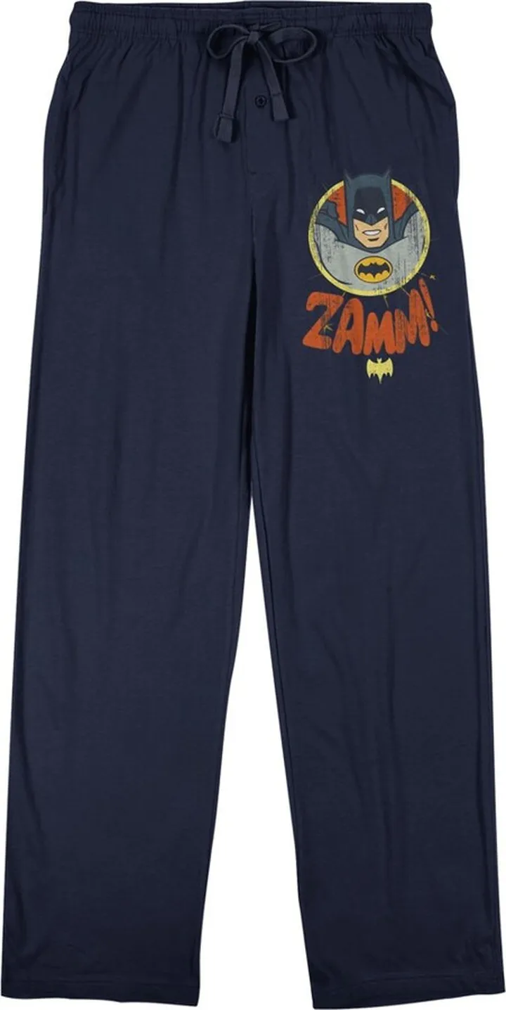 Batman 66 TV Show Main Hero Classic Art Men’s Navy Sleep Pajama Pants
