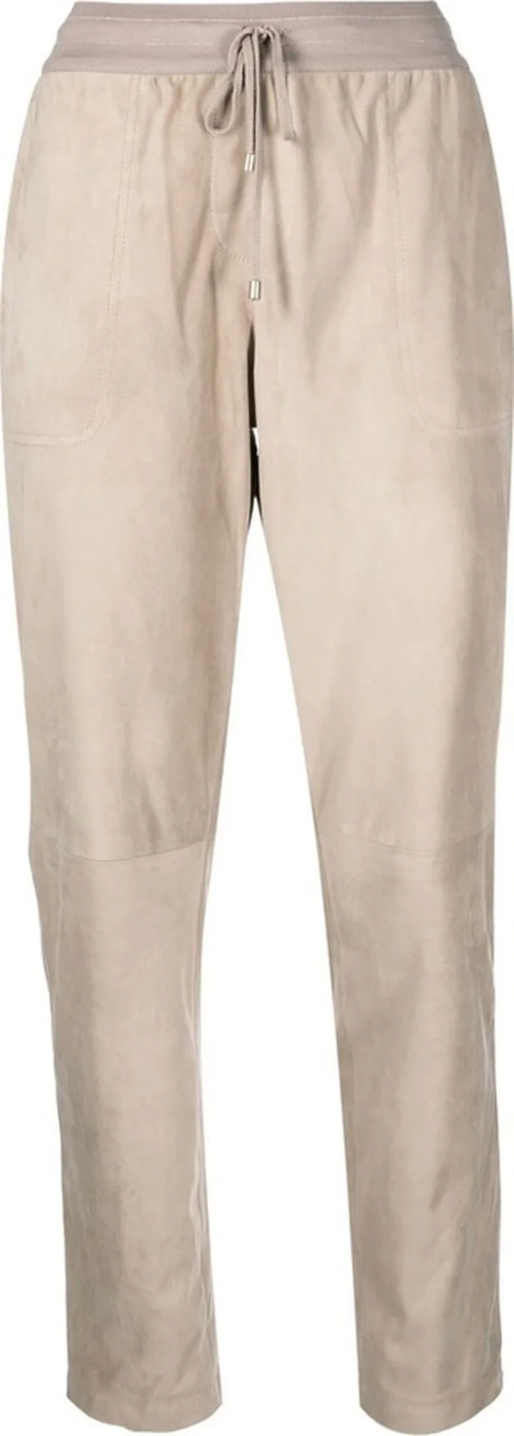 Elasticated-Waistband Straight-Leg Trousers