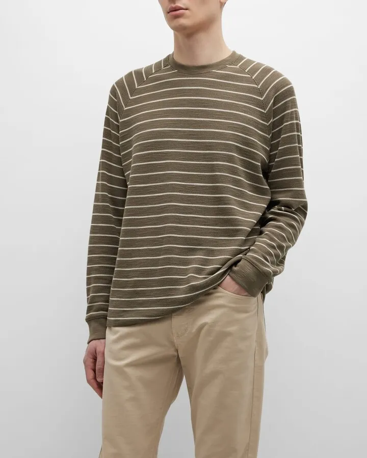 Men's Striped Waffle Raglan T-Shirt