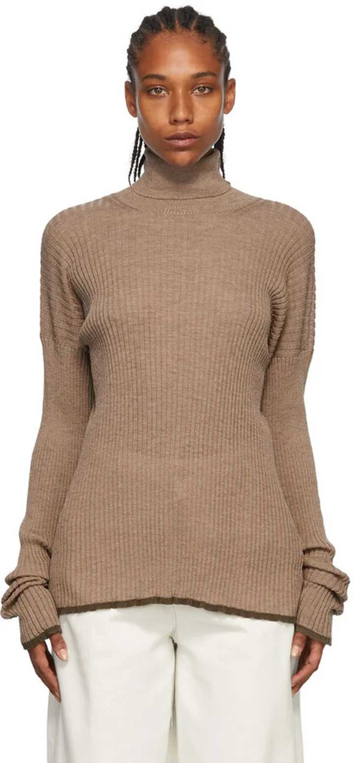 MM6 Maison Margiela Tan Wool Turtleneck