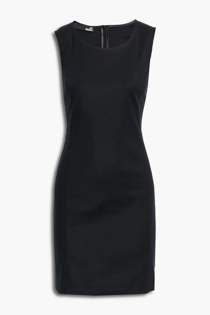 Jacquard-trimmed cotton-blend mini dress