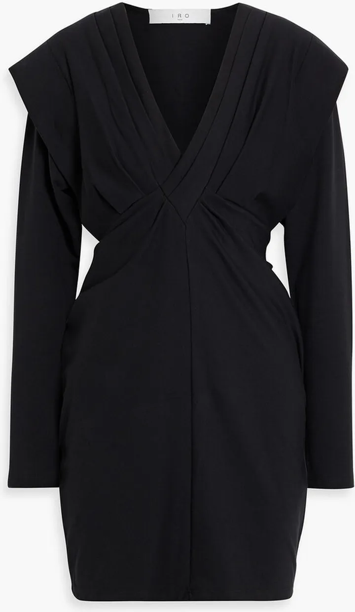 Mylie pleated stretch-cotton jersey mini dress