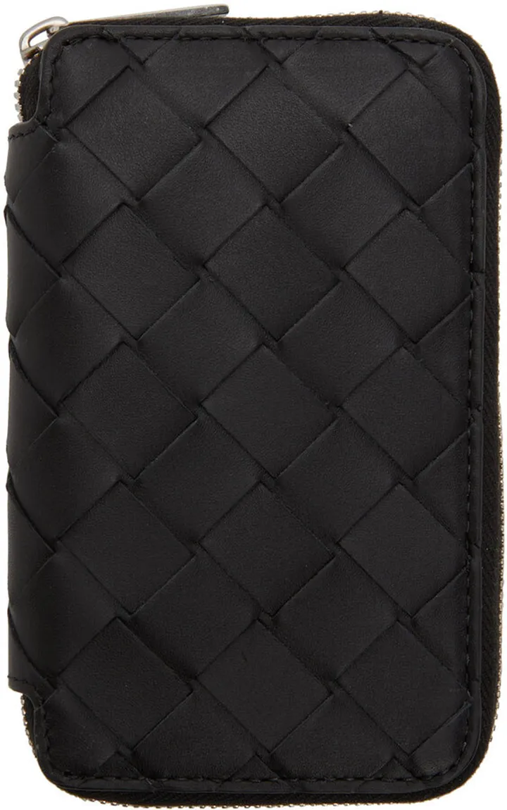 Bottega Veneta Black Leather Key Case