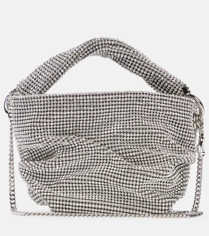 Bonny crystal mesh and satin tote