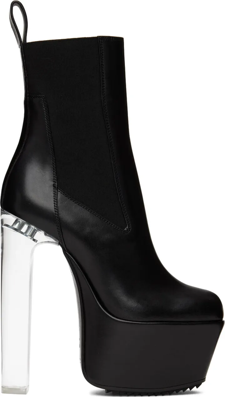 Rick Owens Black Beatle Platform Boots