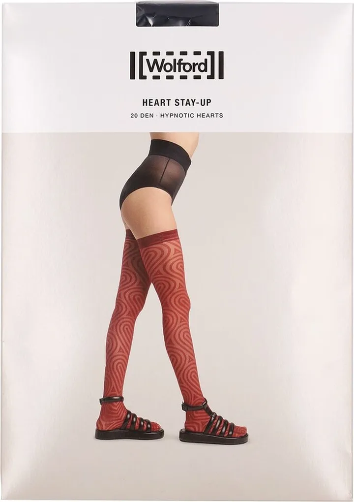 Heart lace stay-up tights