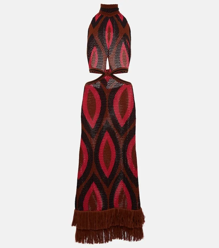 Cutout cotton maxi dress