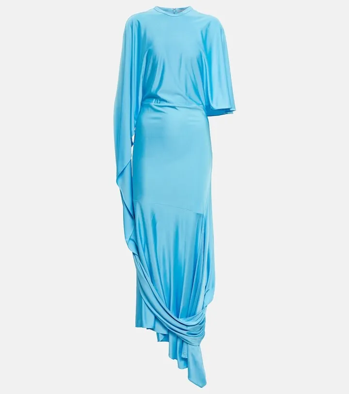Draped asymmetric maxi dress