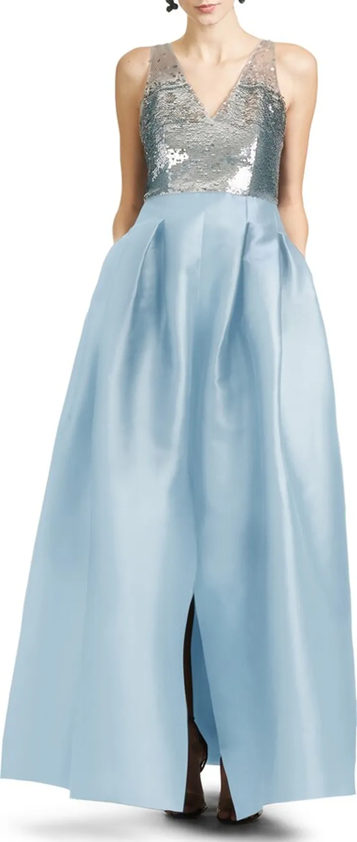 Erica Sequin Bodice Mikado Gown