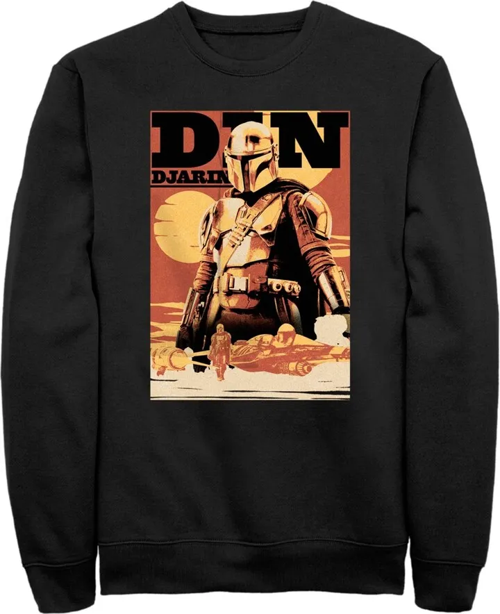 Men's Star Wars: The Book of Boba Fett Din Djarin Poster Sweatshirt - Black - Small