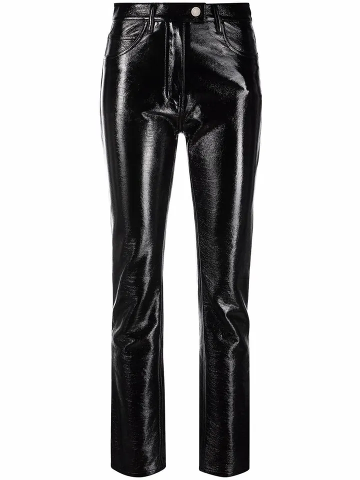 High-Shine Finish Trousers