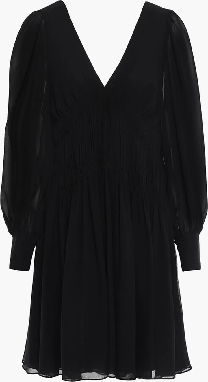 Claire ruched silk-georgette mini dress