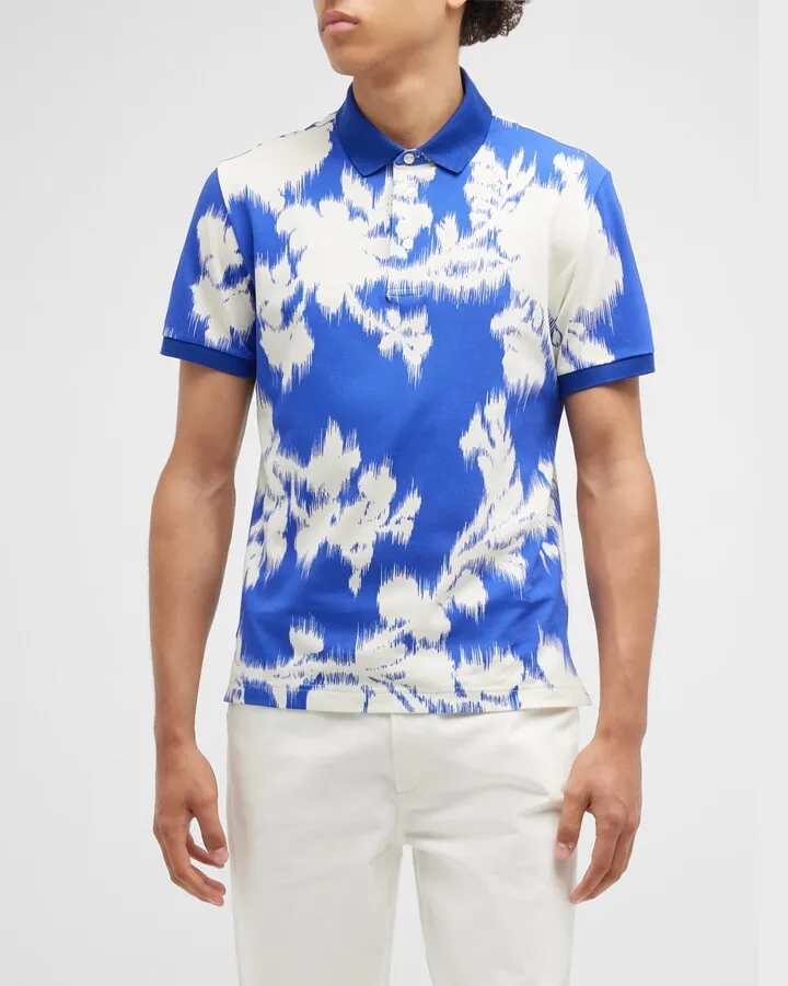 Men's Tropical-Print Polo Shirt