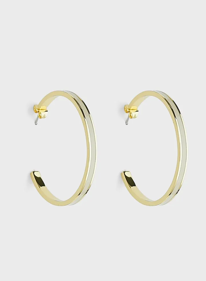 Enamel Thin Hoop Earrings